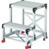 TRUSCO Việt Nam | TRUSCO Work Platform, 2 Steps, with Spring Casters, Top Height 0.6m Aluminum Work Platform MW7708882