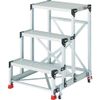 TRUSCO Việt Nam | TRUSCO Work Platform, 3 Steps, with Spring Casters, Top Height 0.9m Aluminum Work Platform MW7708891