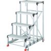 TRUSCO Việt Nam | TRUSCO Work Platform, 4 Steps, with Spring Casters, Top Height 1.2m Aluminum Work Platform MW7708912