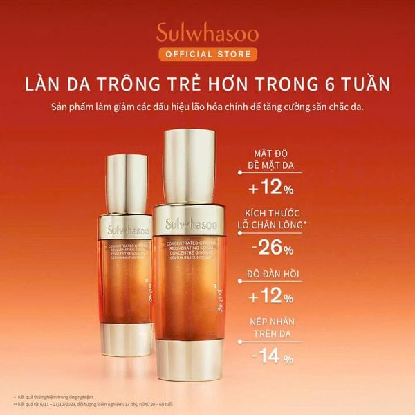 Bộ Tinh Chất Nhân Sâm Cô Đặc Dưỡng Da Săn Chắc Da Sulwhasoo Concentrated Ginseng Rejuvenating Serum