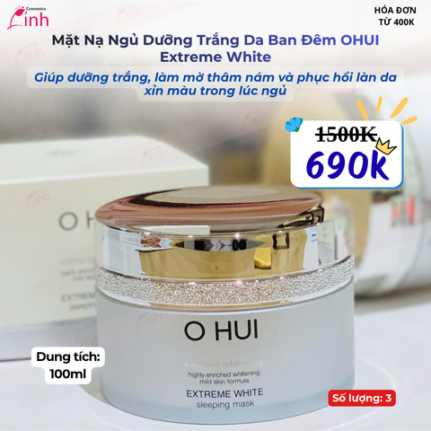 Mặt Nạ Ngủ Dưỡng Trắng Da Ban Đêm Ohui Extreme White Sleeping Mask 100ml