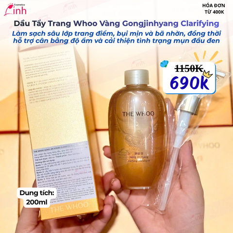 Dầu Tẩy Trang Whoo Vàng Gongjinhyang Clarifying Cleansing Oil 200ml
