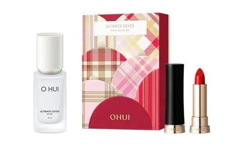 Set Kem Lót Ohui Ultimate Cover Primer 30ml Tặng Son