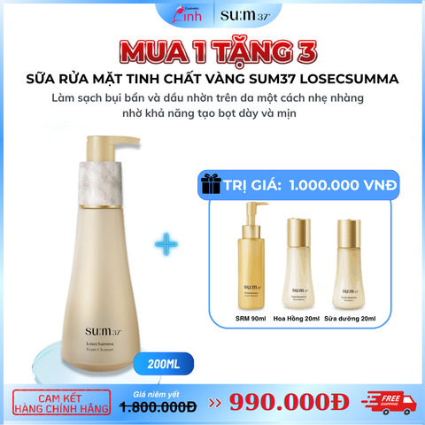 Set Sữa Rửa Mặt Tái Sinh SUM37 LosecSumma Foam Cleanser Special Set
