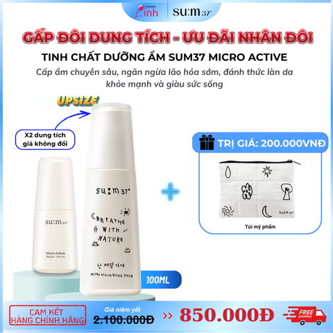 [XẢ KHO date Tháng 9/2026) Tinh Chất Dưỡng Ẩm Sâu Chống Lão Hóa Sớm Làm Sáng Sum37 Micro Active Repair Serum Upsize 100ml