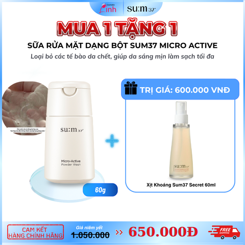Sữa Rửa Mặt Dạng Bột Sum37 Micro Active Powder Wash 60g