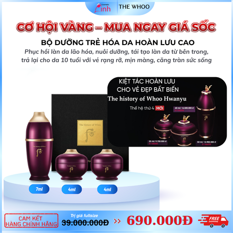 Bộ Dưỡng Trẻ Hóa Da Hoàn Lưu Cao Whoo Hwanyu Go mini 3 sản phẩm