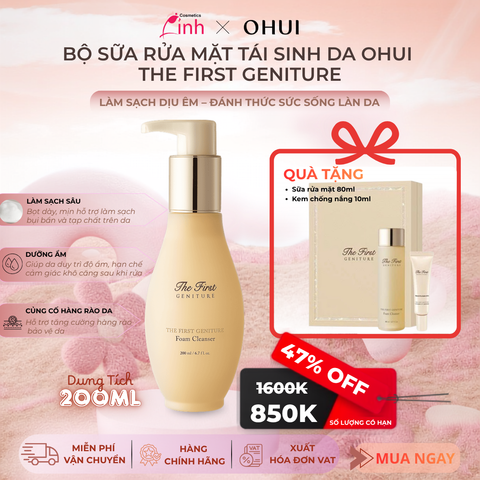 Bộ Sữa Rửa Mặt Tái Sinh Da Ohui The First Geniture Foam Cleanser Special Set