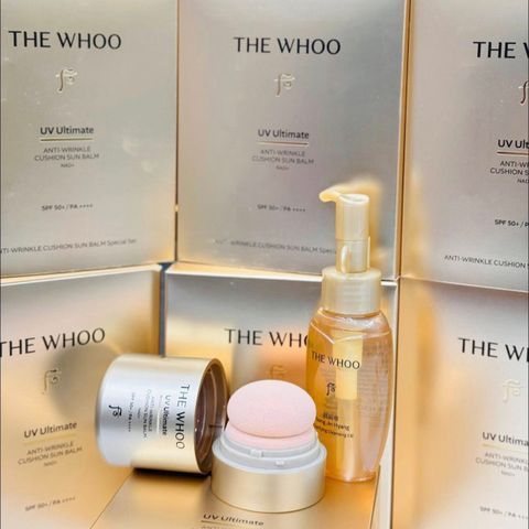 Bộ Phấn Chống Nắng The Whoo UV Ultimate Anti Wrinkle Cushion Sun Balm SPF 50+/PA+++ Special Set