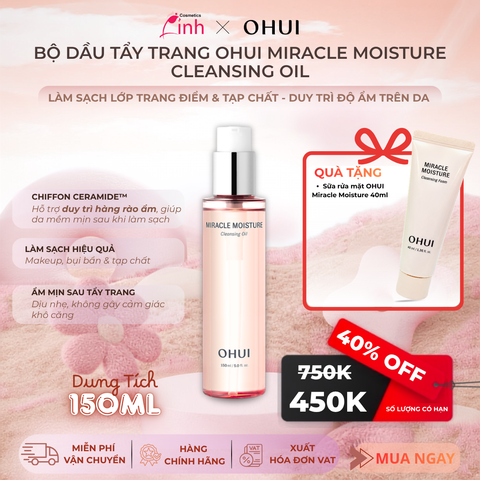 Bộ Dầu Tẩy Trang Ohui Miracle Moisture Cleansing Oil