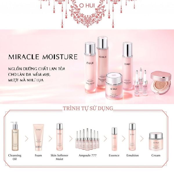 Sữa Rửa Mặt Dưỡng Ẩm Ohui Miracle Moisture Cleansing Foam 200ml