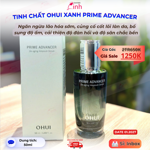 Tinh Chất Ngăn Ngừa Lão Hóa Ohui Xanh Prime Advancer De Aging Ampoule Serum 50ml + 20ml