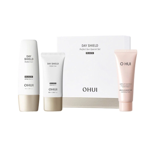 Bộ Kem Chống Nắng Ohui Day Shield Perfect Sun Black 3pcs Set