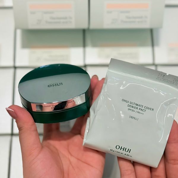 Phấn Nền Dạng Nén Hỗ Trợ Sáng Da Mờ Thâm Nám OHUI Ultimate Cover Denier Pact SPF50