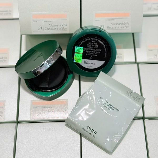 Phấn Nền Dạng Nén Hỗ Trợ Sáng Da Mờ Thâm Nám OHUI Ultimate Cover Denier Pact SPF50
