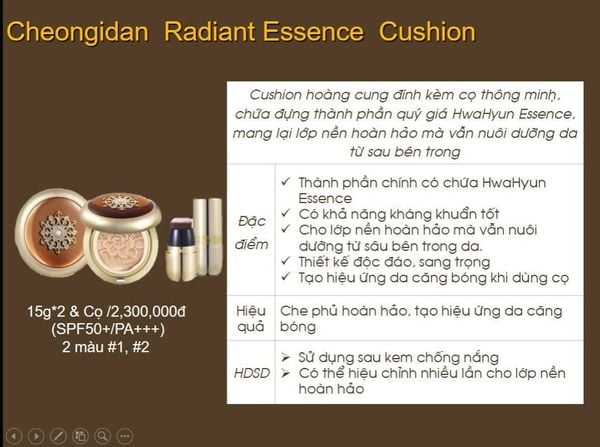 Phấn Nước Tái Sinh Whoo Cheongidan Radiant Essence Cushion Special Set Hàng Cty LG