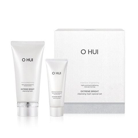 Set sữa Rửa Mặt Dưỡng Trắng Ohui Extreme Bright Foam 160ml + 100ml