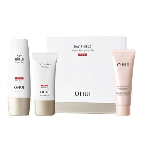 Set Kem Chống Nắng OHUI Day Shield Perfect Sun Red SPF50+/PA++++ 3pcs Set