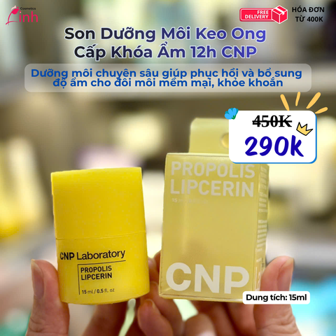 Son Dưỡng Môi Keo Ong Cấp Khóa Ẩm 12h CNP Propolis Lipcerin 15ml