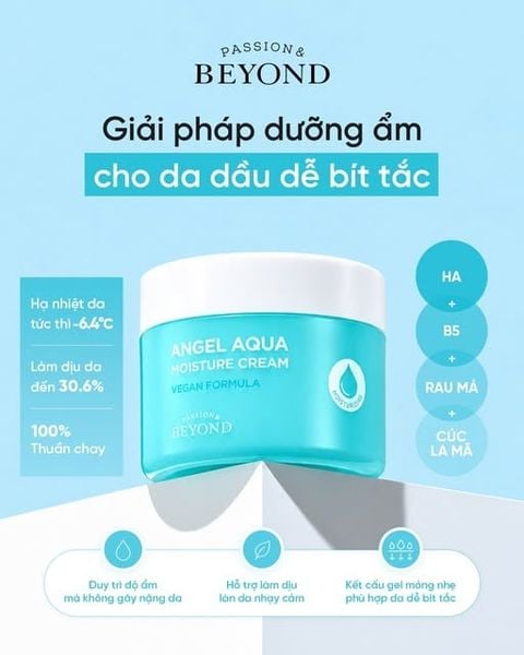 Kem Dưỡng Ẩm Làm Dịu Da Beyond Angel Aqua Moisture Cream (150mlx2)