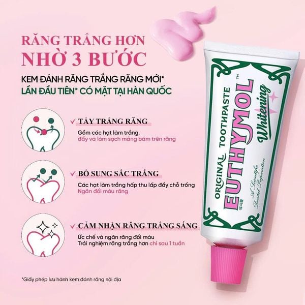 Kem Đánh Răng Làm Trắng Ngăn Ngừa Tình Trạng Ố Vàng Euthymol Whitening