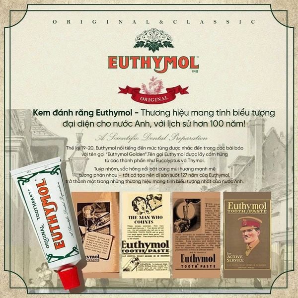 Kem Đánh Răng Chăm Sóc Hơi Thở Có Mùi Không Chứa Fluoride Hương Bạc Hà Euthymol Orginal