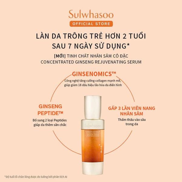 Bộ Tinh Chất Nhân Sâm Cô Đặc Dưỡng Da Săn Chắc Da Sulwhasoo Concentrated Ginseng Rejuvenating Serum