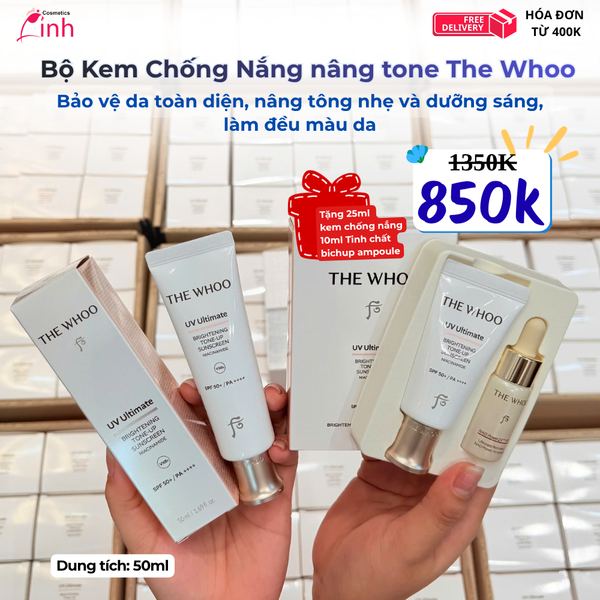 Bộ Kem Chống Nắng Nâng Tone The Whoo UV Ultimate Brightening Tone Up Sunscreen Special Set