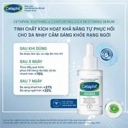 Tinh chất làm dịu và phục hồi chuyên sâu Cetaphil Soothing and Comforting Cica Restoring Serum 30ml