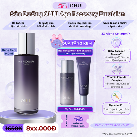 [Flashsale] Sữa Dưỡng Cải Thiện Nếp Nhăn Ohui Age Recovery Emulsion 140ml