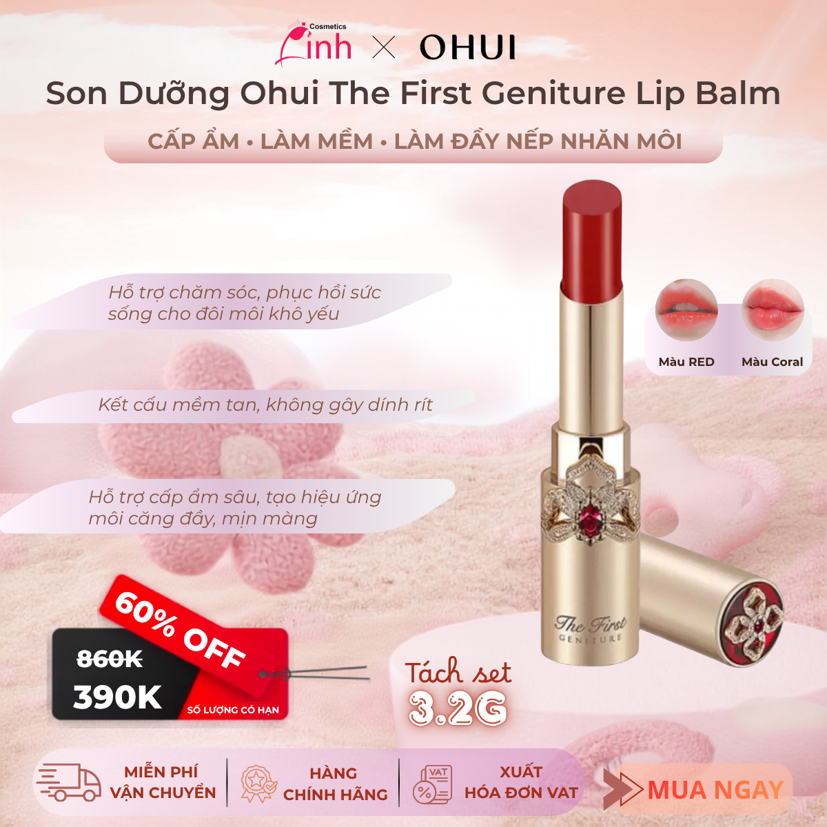 Son Dưỡng Ohui The First Geniture Lip Balm 3.2gr
