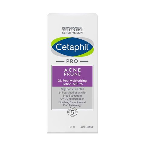 Sữa dưỡng ẩm cho da dầu mụn nhạy cảm Cetaphil Pro Acne Prone Oil-free Moisturizing Lotion SPF 25 118ml