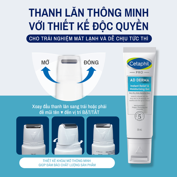 Gel Làm Dịu Và Hỗ Trợ Giảm Ngứa Cho Da Chàm, Viêm Da Cơ Địa  Cetaphil Pro AD Instant Relief & Moisturising Gel 59ml