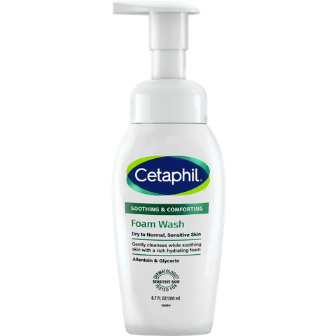 Sữa rửa mặt dạng bọt siêu mềm mịn giúp làm dịu tức thì & cấp ẩm tối ưu cho da nhạy cảm Cetaphil Soothing Foam Wash 200ML