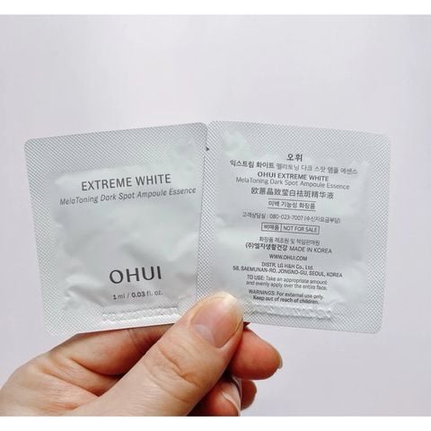 Sample Tinh Chất Mờ Nám Trắng Da OHUI Extreme White Melatoning Dark Spot Ampoule Essence 1ml