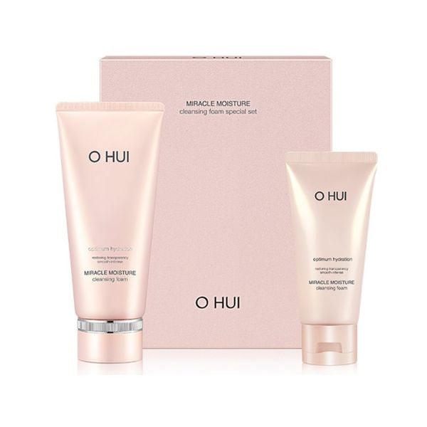 Set Sữa Rửa Mặt Dưỡng Ẩm Ohui Miracle Moisture Cleansing Foam 200ml + 100ml