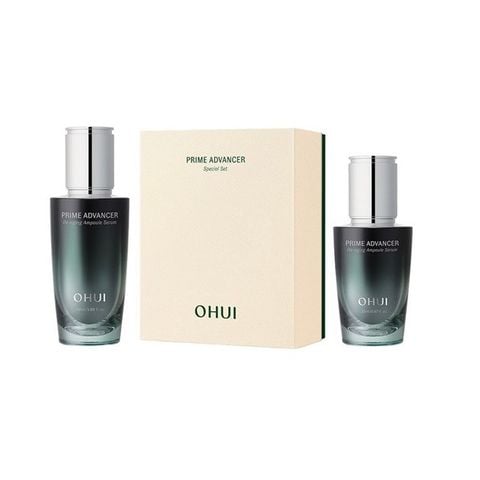 Bộ Tinh Chất Ngăn Ngừa Lão Hóa Ohui Xanh Prime Advancer De-Aging Ampoule Serum 50ml + 20ml