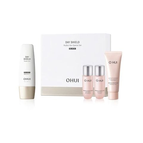 Set Kem Chống Nắng Ohui Day Shield Perfect Sun Black SPF50+/PA++++