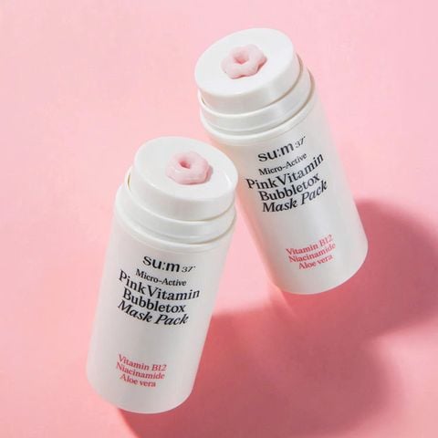 Mặt Nạ Sủi Bọt Thải Đọc Sum37 Micro Active Pink Vitamin Bubbetox Mask Pack 100ml