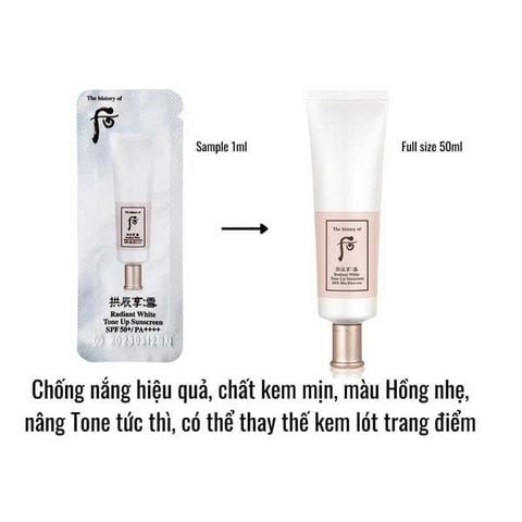 Kem Chống Nắng Whoo Gongjinhyang Seol Radiant White Tone Up Sunscreen Dạng Gói
