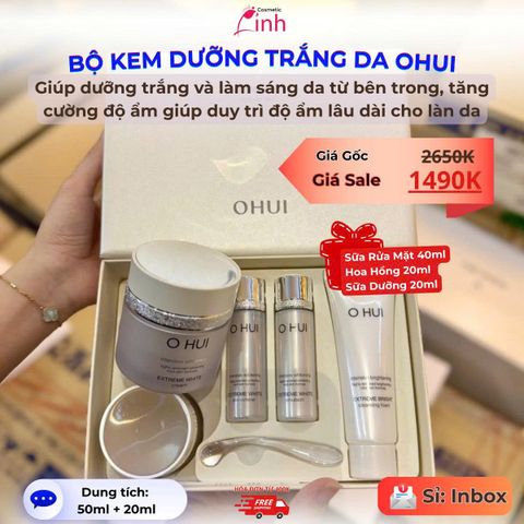 Bộ Kem Dưỡng Trắng Da Ohui Extreme White Cream 2pcs Special Set