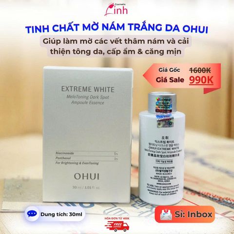 Tinh Chất Mờ Nám Trắng Da OHUI Extreme White Melatoning Dark Spot Ampoule Essence 30ml