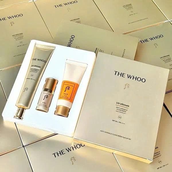 Bộ Kem Chống Nắng Chống Nhăn Whoo Gongjinhyang Anti - Wrinkle UV Protective Cream Special Set Upsize 75ml