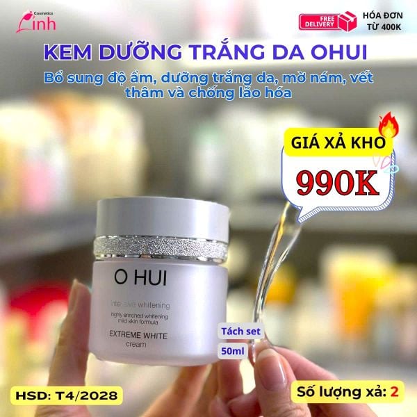 Kem Dưỡng Trắng Da Ohui Extreme White Cream 50ml [Hàng Cty LG Vina]