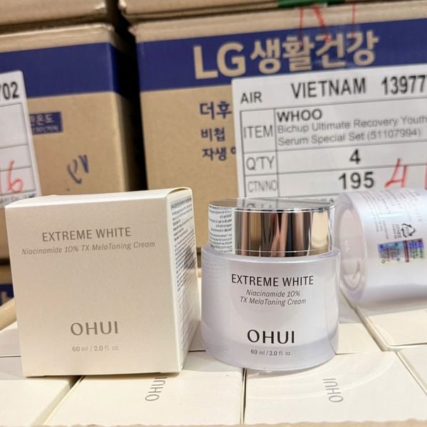 Kem Dưỡng Trắng Da Ohui Extreme White Niacinamide 10% TX Melatoning 60ml Hàng Cty