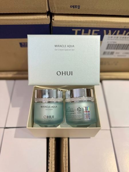 Set Kem Dưỡng Ẩm Ohui Miracle Aqua Gel Cream 50ml + 50ml
