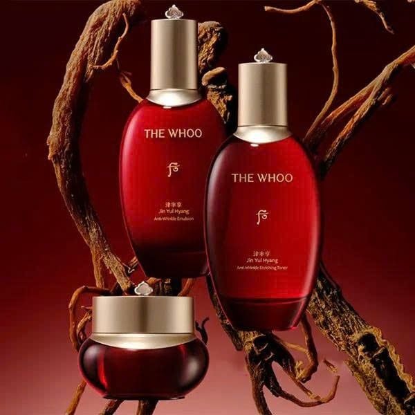 Bộ Kem Dưỡng Da Ngăn Ngừa Lão Hóa The Whoo Jinyulhyang Anti-Wrinkle Enriching Cream Tặng Kèm Hoa Hồng Và Sữa Dưỡng