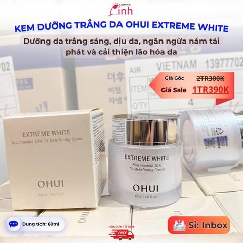 Kem Dưỡng Trắng Da Ohui Extreme White Niacinamide 10% TX Melatoning 60ml Hàng Cty