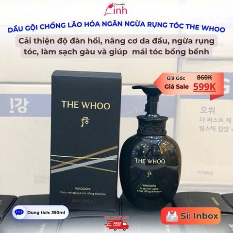 Dầu Gội Chống Lão Hóa Ngăn Ngừa Rụng Tóc THE WHOO Whoospa Scalp Anti-Aging & Hair Lifting Shampoo 350ml