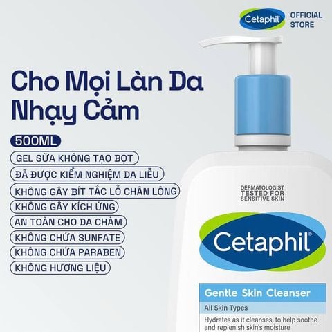Sữa rửa mặt dịu lành cho mọi loại da Cetaphil Gentle Skin Cleanser